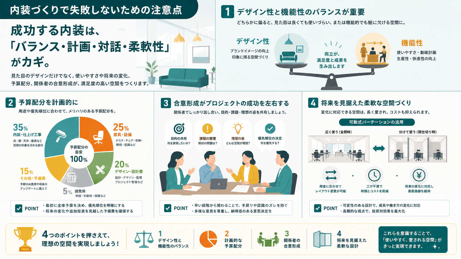 個性を出す内装で失敗しないための注意点